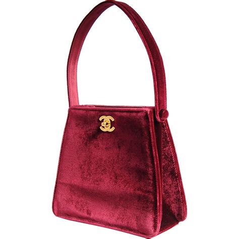 chanel red purse|chanel red velvet bag.